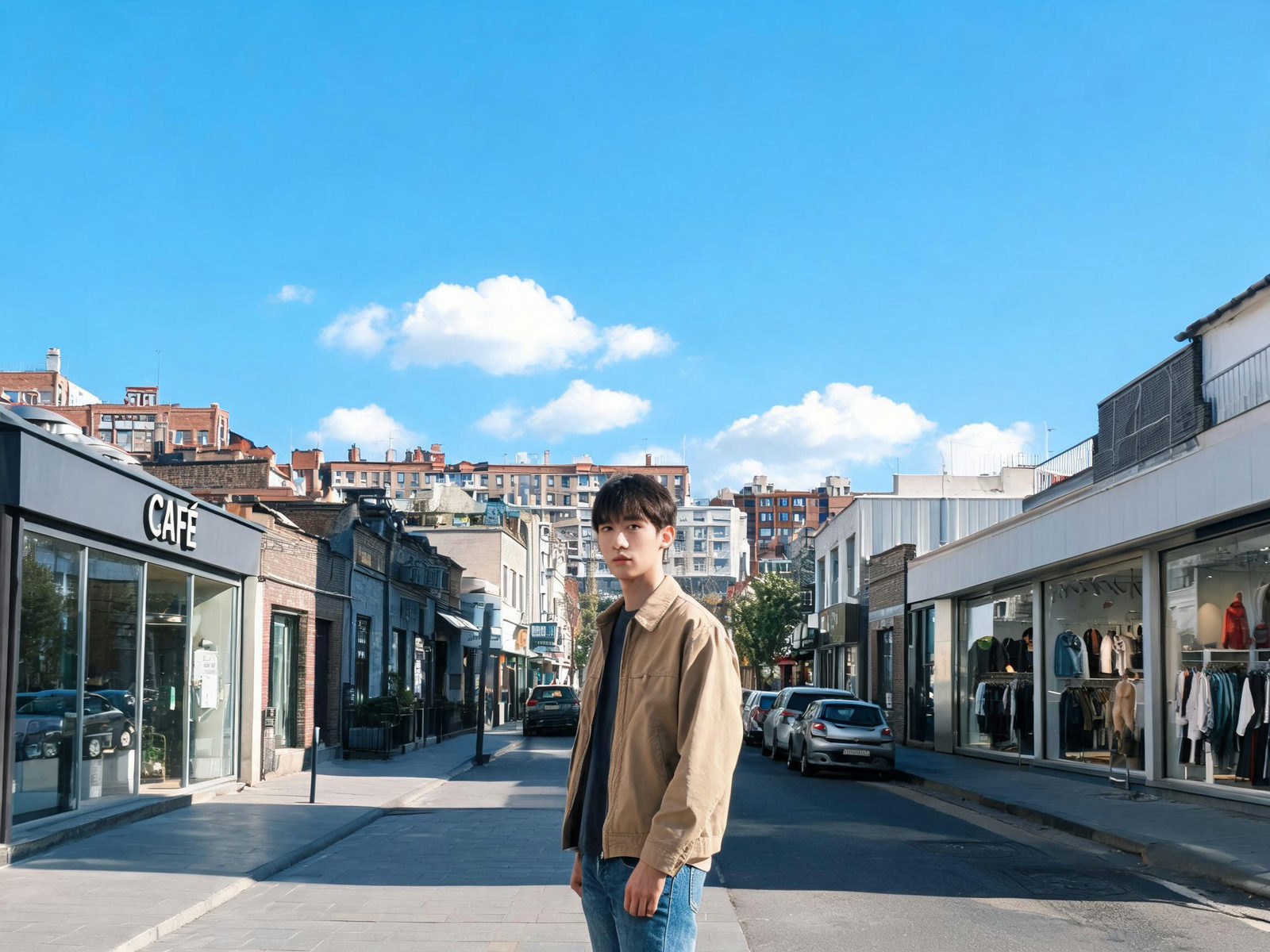 Base street portrait before any AI edit